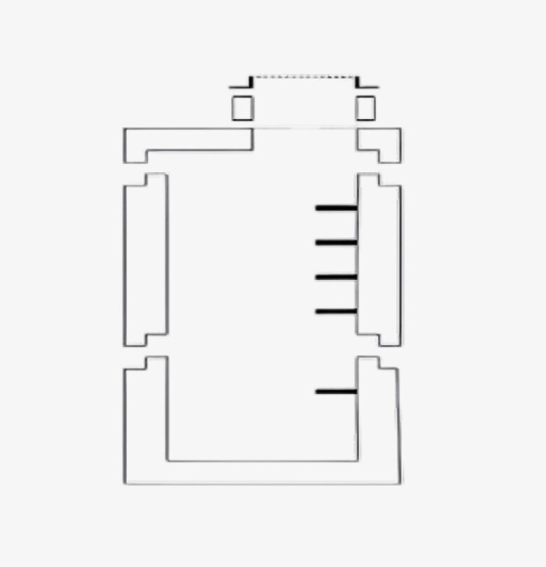 Simple architectural floor plan with walls and doorways.