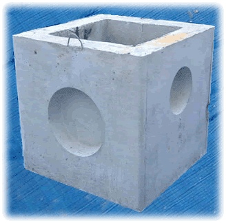 Square concrete block structure